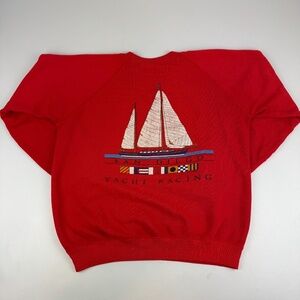 Vintage 1987 San Diego Yacht Racing Mens Size L Crewneck Sweatshirt Red *Read